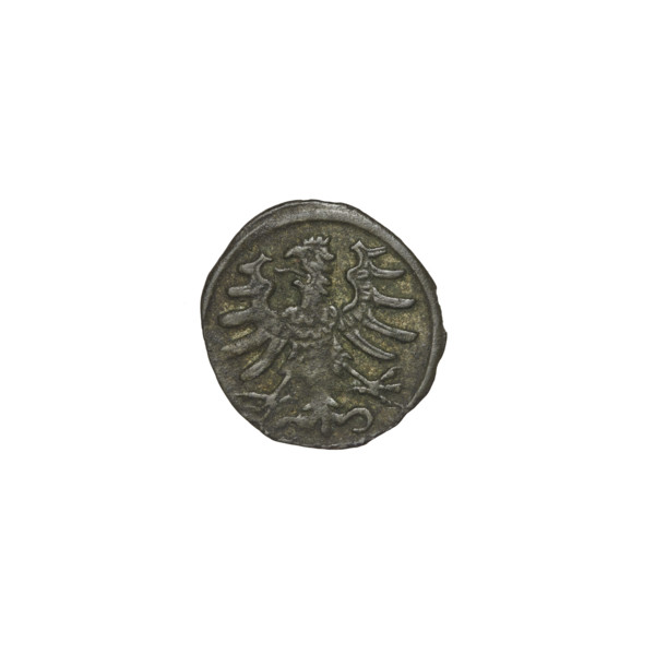 Crown denarius, Sigismund I the Old (King of Poland; 1506–1548); obverse: crown with letters S and