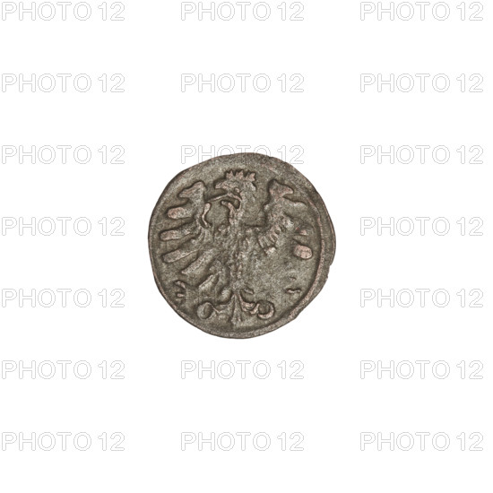 Crown denarius of Sigismund I the Old (King of Poland, reign 1506–1548). Obverse: crown with