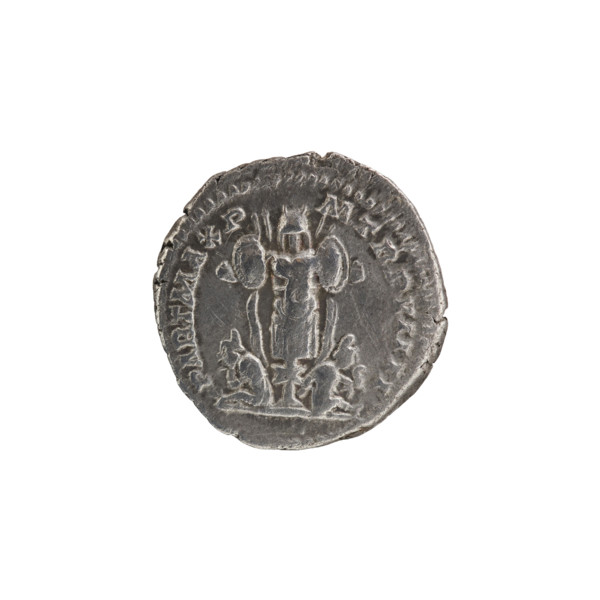 Denarius of Septimius Severus (Roman emperor, 146–211). Obverse: laureate head of Septimius Severus