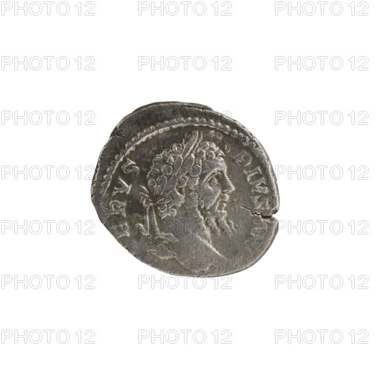 Denarius, obverse: head of Septimius Severus with laurel wreath facing right, pearl rim,