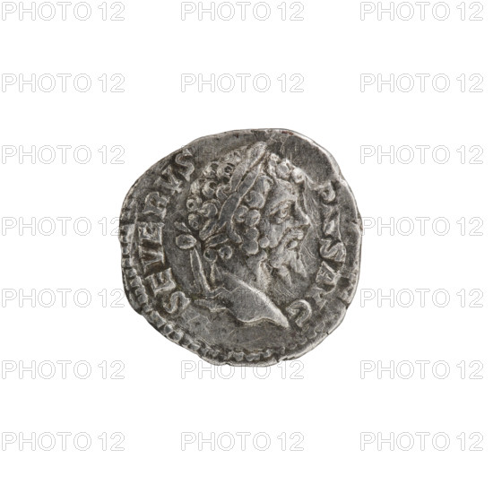Denarius, emperor on horseback, Septimius Severus (Roman emperor; 146–211) — iconography: spears.