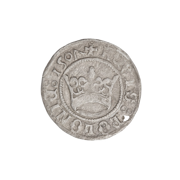 Crown half-grosz, Sigismund I the Old (King of Poland; 1506–1548); Obverse: Polish eagle with a