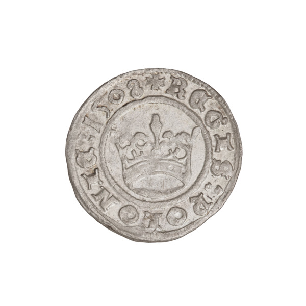 Crown half-grosz, Sigismund I the Old (King of Poland; 1506–1548). Obverse: Polish crowned eagle,