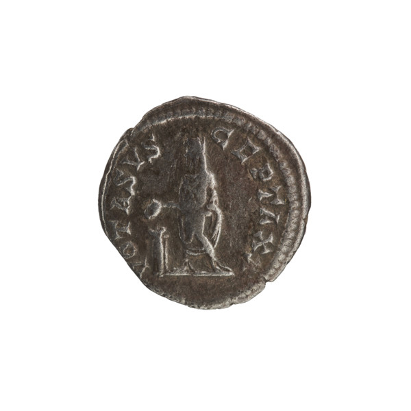 Denarius; obverse: head of Septimius Severus with laurel wreath facing right, pearl rim,