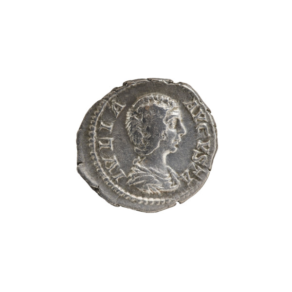Denarius, Julia Domna (ca. 160–217; Roman empress 193–211). Obverse: IVLIA AVGVSTA — bust of Julia