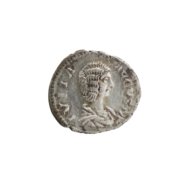 Denarius, Julia Domna (ca. 160–217; Roman empress 193–211). Obverse: Bust of Julia facing right,