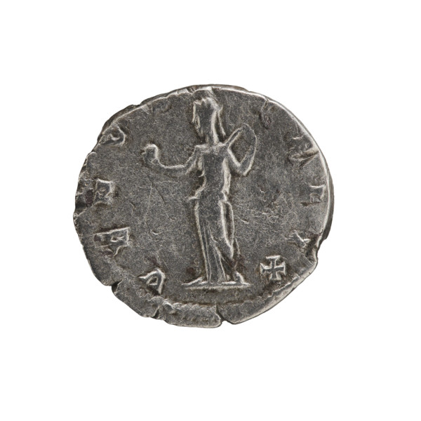 Denarius of Julia Domna (ca. 160–217), Roman empress (193–211). Obverse: IVLIA AVGV, bust of Julia