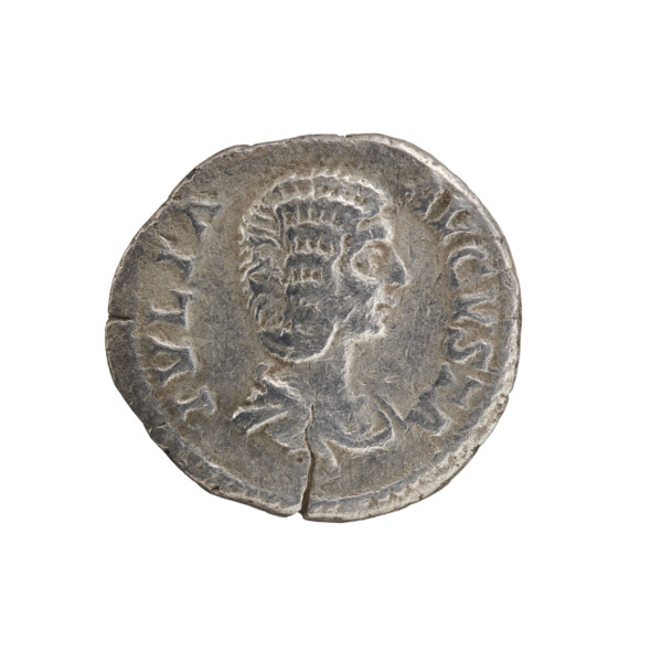 Denarius, Julia Domna (ca. 160–217; Roman empress 193–211). Obverse: IVLIA AVGVSTA — bust of Julia
