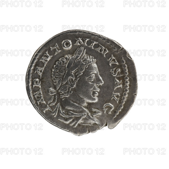 Denarius of Elagabalus (reigned 218–222), Roman Empire, 219–220. Obverse: IMP ANTONINVS AVG — bust