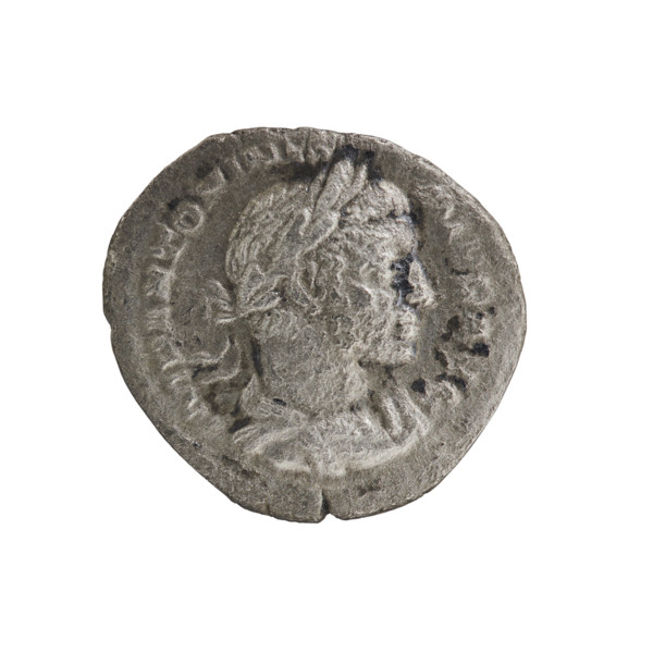 Denarius of Elagabalus (reigned 218–222). Obverse: IMP ANTONINVS PIVS AVG — Bust of Elagabalus in