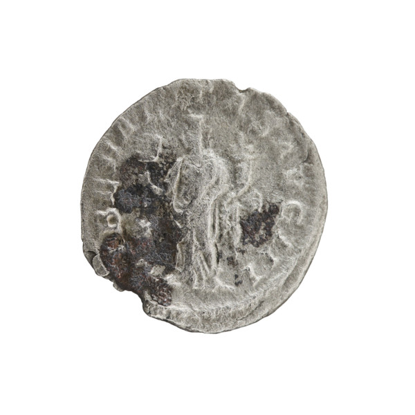 Denarius of Elagabalus (reigned 218–222), Roman Empire, 220–222. Obverse: Bust of Elagabalus facing