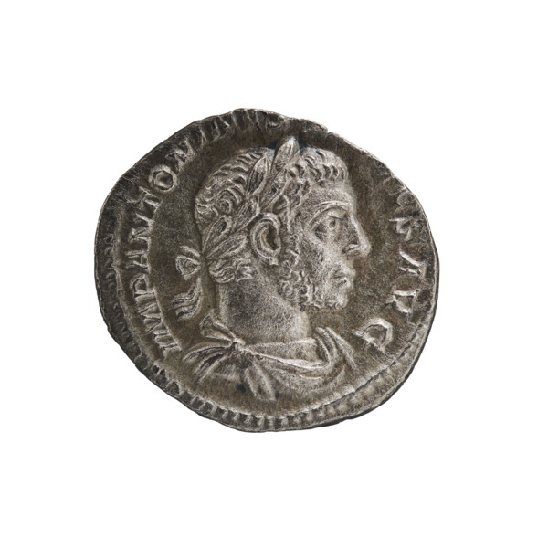 Denarius of Elagabalus (reigned 218–222). Obverse: IMP ANTONINVS VSAVG — Bust of Elagabalus with