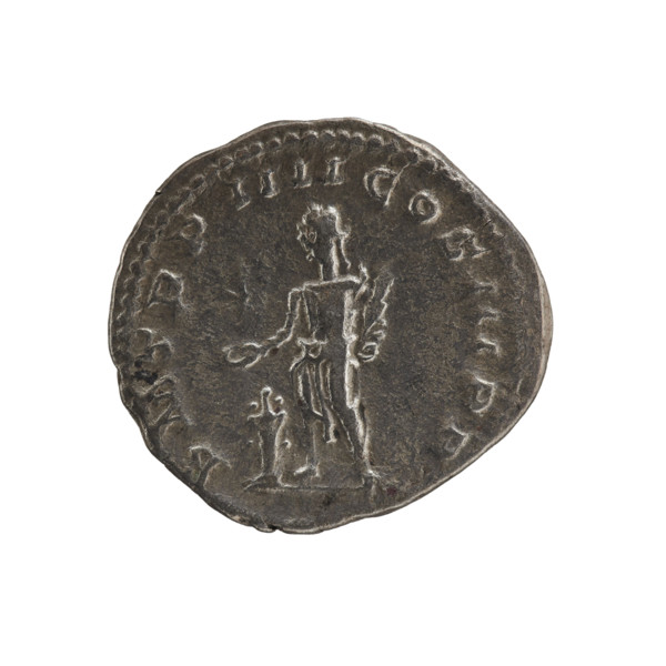 Denarius of Elagabalus (reigned 218–222). Obverse: IMPANTONINVS PIVSAVG — Bust of Elagabalus with