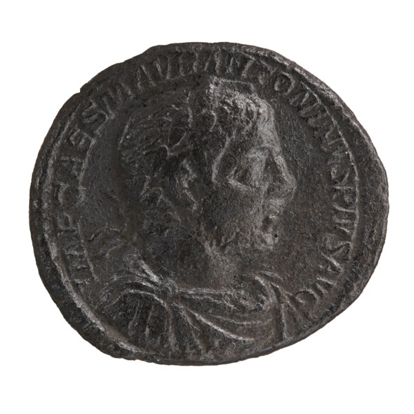 Elagabalus (reigned 218–222). Obverse: IMP CAES MAVR ANTONINVS PIVS AVG — Bust of Elagabalus in