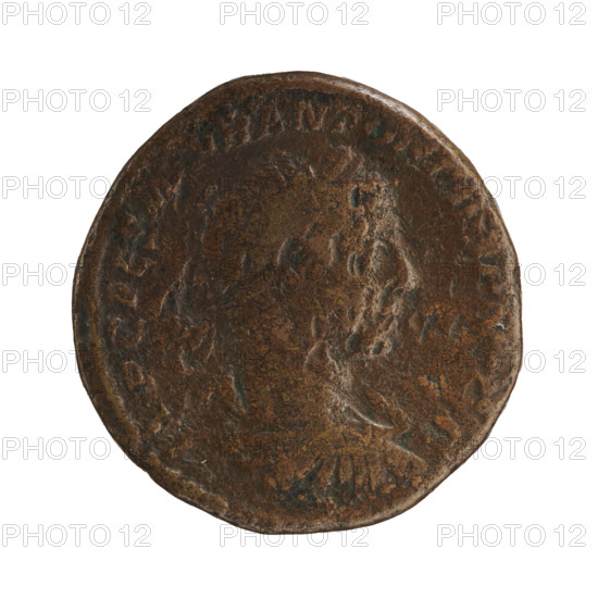 Sestertius of Elagabalus (reigned 218–222). Obverse: IMP CAES MAVR ANTONINVS — Bust of Elagabalus