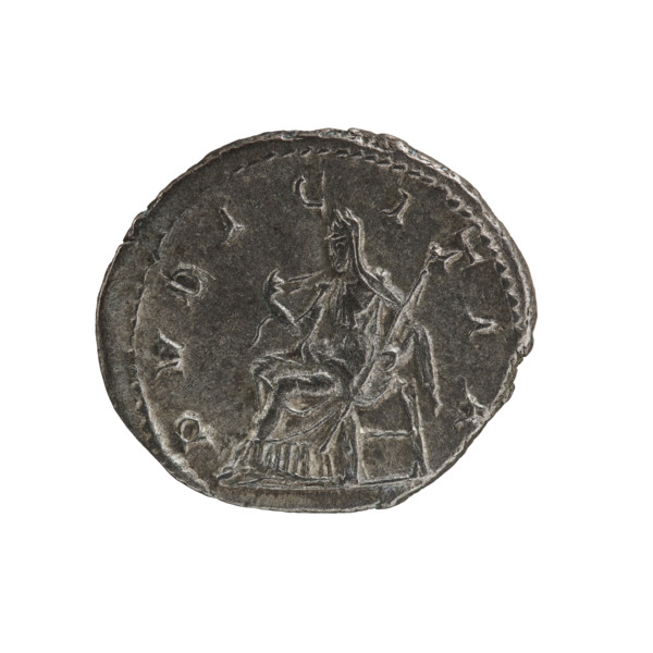 Denarius, Elagabalus (reigned 218–222). Obverse: IVLIAMAESAAVG — draped bust of Julia Maesa facing