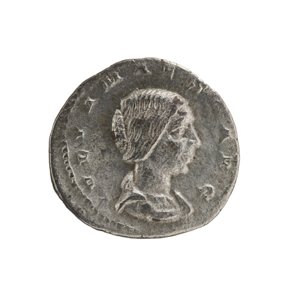 Denarius, Julia Maesa (ca. 160–224; Augusta 218–224). Obverse: Draped bust of Julia Maesa facing