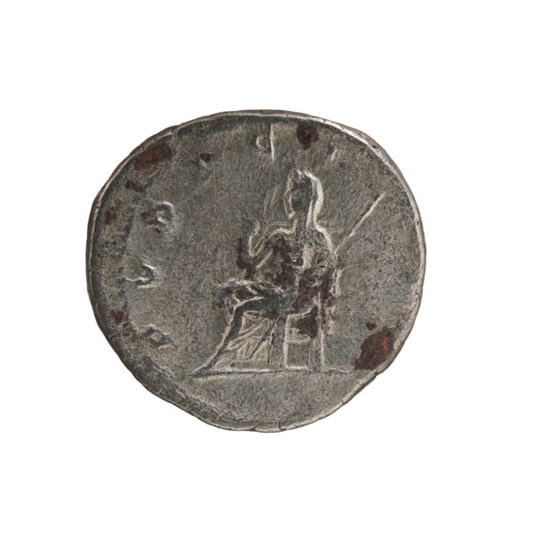 Denarius of Julia Maesa (ca. 160–224; Augusta 218–224), Roman Empire, ca. 218–223. Obverse: Draped