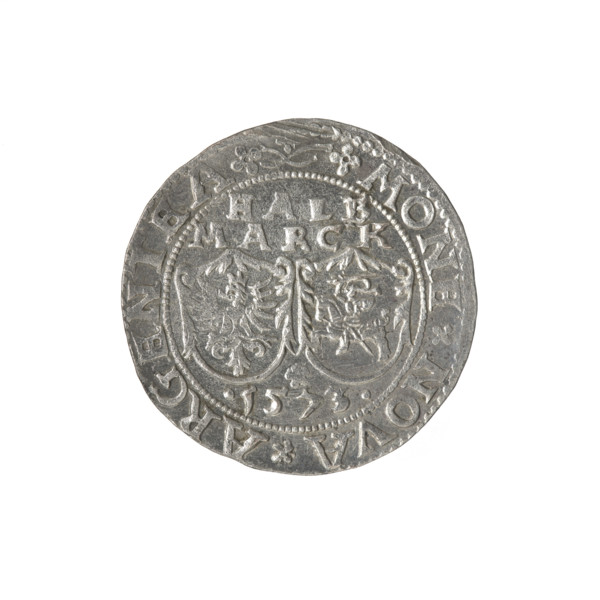 Livonian half-mark (half-fine), Sigismund II Augustus (king of Poland; 1544–1572) (interregnum).