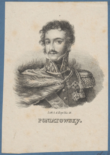 Portrait of Prince Józef Poniatowski; graphic artist Waclaw Lasocki (1837–1921); subject: Józef