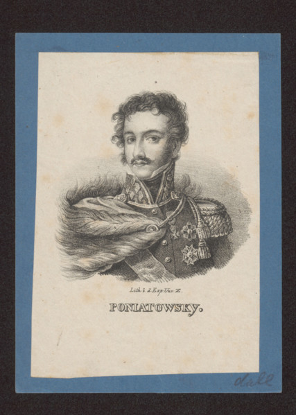 Portrait of Prince Józef Poniatowski; graphic artist Waclaw Lasocki (1837–1921); subject: Józef
