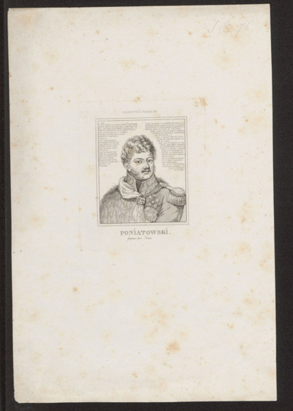 Portrait of Prince Józef Poniatowski; artists: Antoni Oleszczynski (1794–1879), Fabian Sarnecki