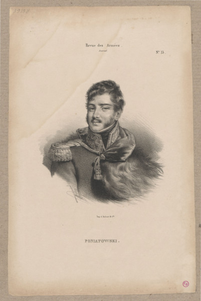 Portrait of Prince Józef Poniatowski, Julien, Bernard-Romain (1802–1871), graphic artist; ca. 1830,