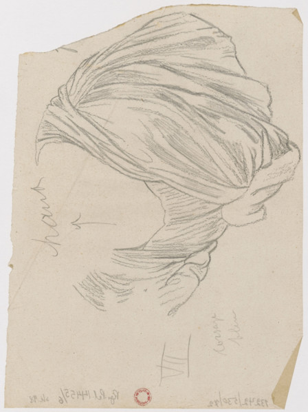 Sketch of garments (female figure VII), drawing for Zwierciadlo Venery; draughtsman: Feliks
