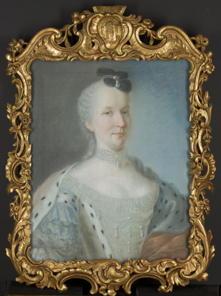 Portrait of a Lady in a Blue Dress with a Muff; Léon-Pascal Glain (ca. 1715–ca. 1775); pastel on