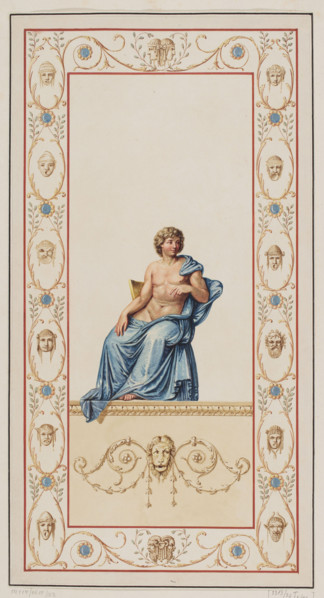 Vestigia delle Terme di Tito. Philosopher. Quadro from the wall decoration in room 15. Carlone,
