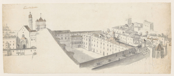 Innsbruck - Hofburg and Hofkirche from a bird's eye view, Ouden Allen, Folpert van (1635–1715),