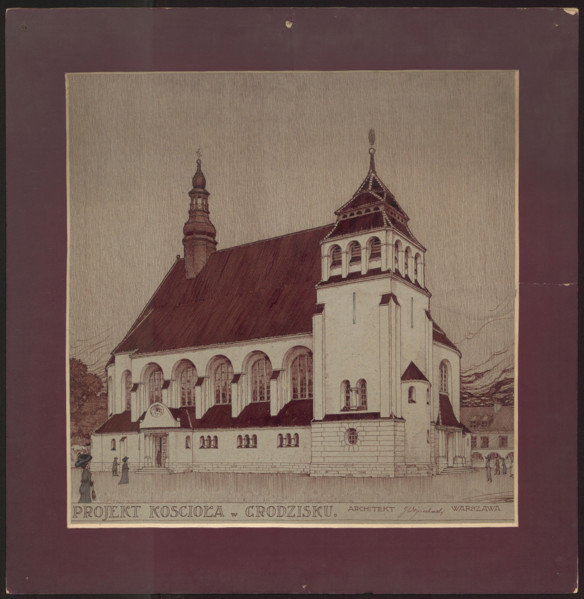 Grodzisk. Parish Church of St. Anne. Reconstruction project not realized. General view.