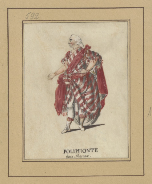 Actor in the role of Polyphonte in the play Merope; draughtsman: Janinet, Jean-François