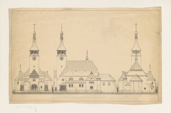 Brzeznica. Church. Front elevation, side elevation, rear elevation. Wojciechowski, Jaroslaw