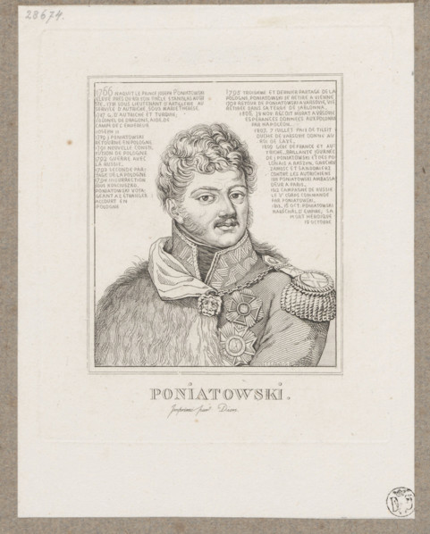 Portrait of Prince Józef Poniatowski; artists: Antoni Oleszczynski (1794–1879), Fabian Sarnecki