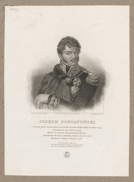 Portrait of Prince Józef Poniatowski; graphic artist James Hopwood (ca. 1795–1855; young), painter