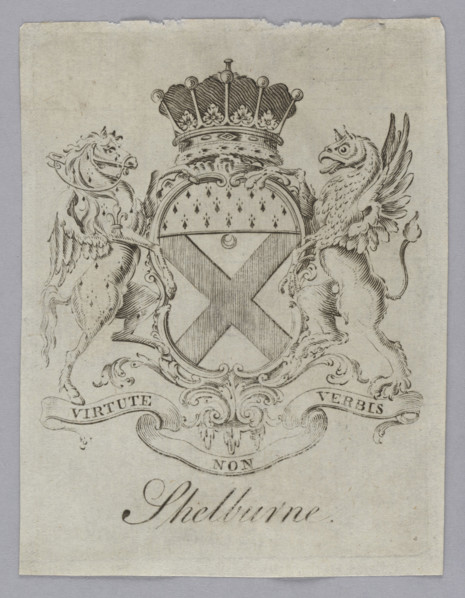 Graphic print, bookplate, 2nd half of the 18th–1st half of the 19th century. In the center, a coat