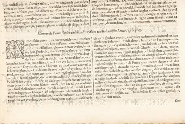 Description of the Italian letter (second continuation) and explanation of how to cut the reed pen
