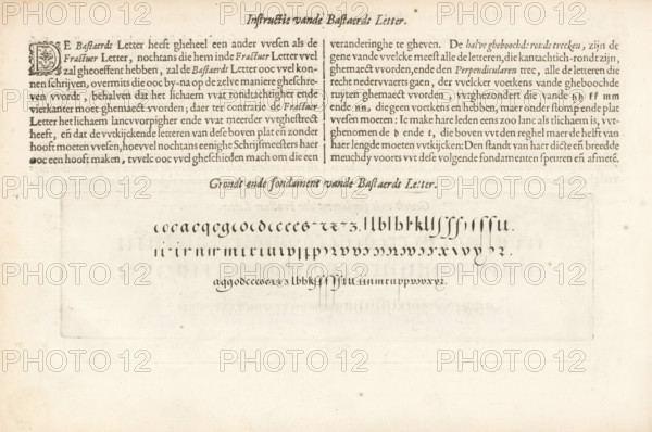 Instruction of the Bastard Letter, Description and writing example of the Bastard Letter,