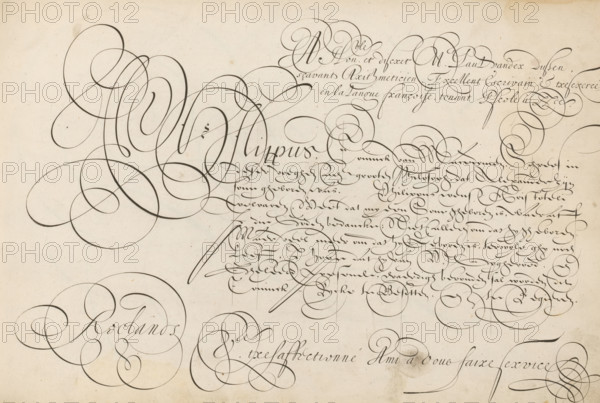 Writing sample: Philippus Coninck van Macedonien, 't Magazin oft pac-huys der loffelycker