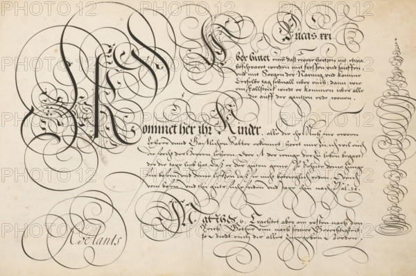 Writing example: Aber hutet euch, 't Magazin oft pac-huys der loffelycker penn-const, print, album