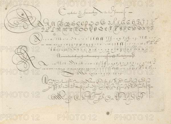 Capitale et formation de la l(et)tre francoise, Writing example: the French letter,