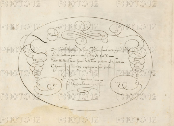 Writing sample: Tout exel(len)t tailleur de tout bois faict, Grammato-Graphices. In Quo Varia