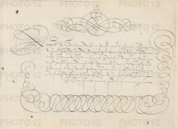Writing example: Alexandre le Grand envoyant, Grammato-Graphices. In Quo Varia Scripurae Emblemata,