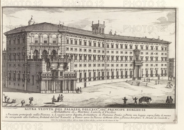 Altra veduta del Palazzo dell' ecc.mo sig.r prencipe Borghes, Palazzo Borghese in Rome, Il nuovo