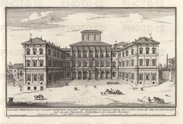Facciata principale del Palazzo Barberino dell' ecc.mo sig.r prencipe di Pellestrina con li due