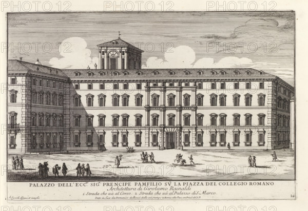 Palazzo Doria Pamphilj in Rome, Palazzo dell' ecc.mo sig.r prencipe Pamfilio su la Piazza del
