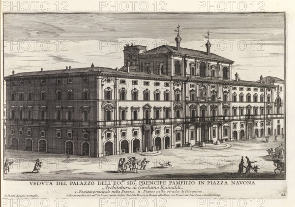Palazzo Pamphilj in Rome, Veduta del Palazzo dell' ecc.mo sig.r prencipe Pamfilio in Piazza Navon,