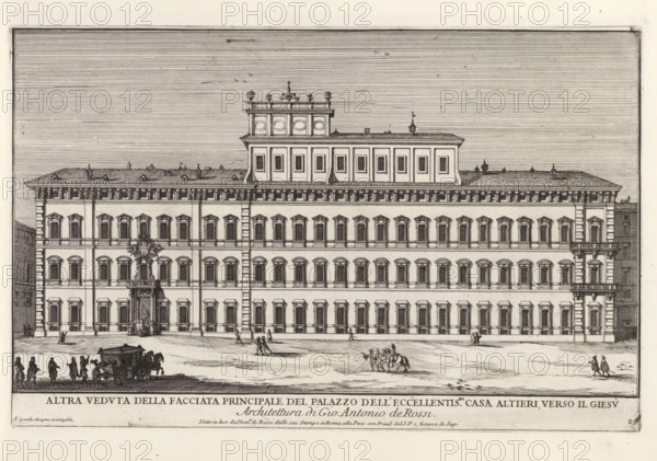 Altra veduta della facciata principale del Palazzo dell' eccellentis.ma casa Altieri, verso il