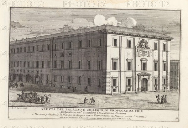 Collegio de Propaganda Fide in Rome, Veduta del Palazzo è collegio di propaganda fid, Modern